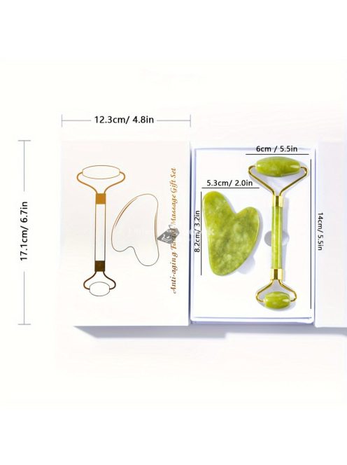 Jade Roller & Gua Sha, Archenger, Természetes Kő Arcszépítő és Masszázs Roller Szett