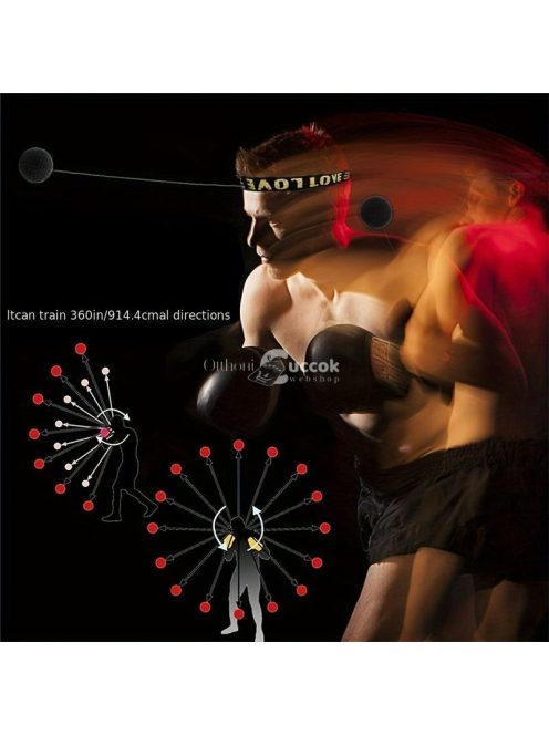 Bokszolói Készségeket Fejlesztő Fejpánt Labdával, Fekete Színben