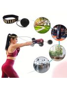 Bokszolói Készségeket Fejlesztő Fejpánt Labdával, Fekete Színben