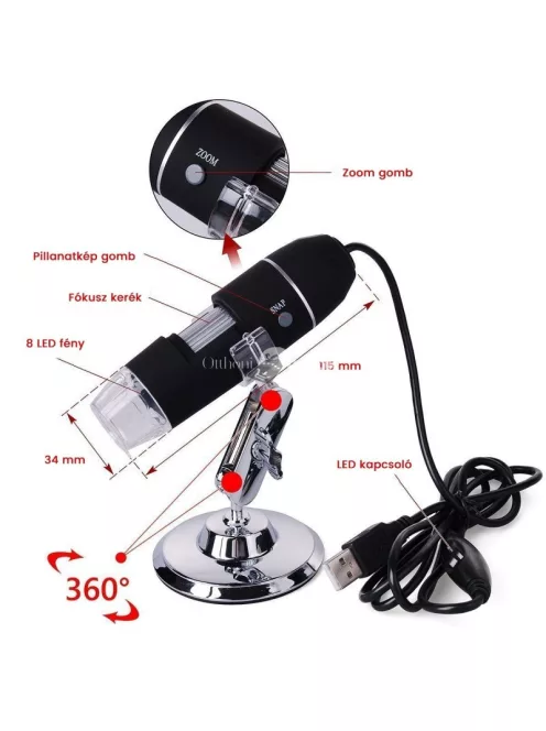 USB digitális mikroszkóp kamera, nagyfelbontású képalkotás számítógépes csatlakozással