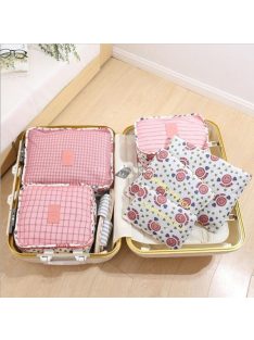   Bőrönd rendszerező szett, 6 db-os, kék színű utazási bőröndrendező készlet