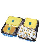 Bőrönd rendszerező szett, 6 db-os, kék színű utazási bőröndrendező készlet