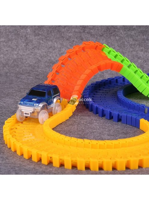 Autópálya játék szett világító autóval gyerekeknek és családi szórakozáshoz