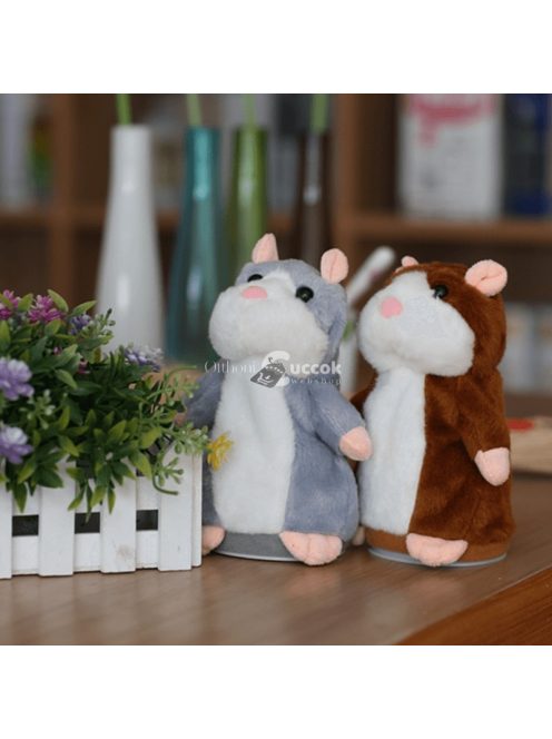 Világos barna interaktív beszélő hörcsög plüss játék gyerekeknek