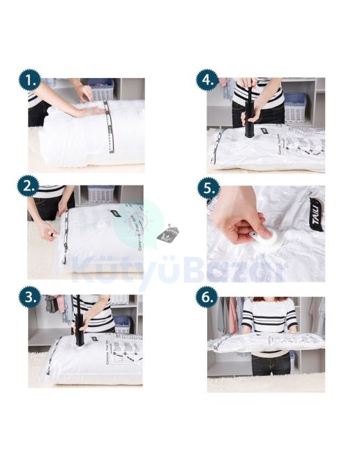 Vákuumzsák ruhatároláshoz - Kompakt vákuum ruhazsák helytakarékos tároláshoz