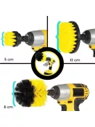 Fúrógéphez csatlakoztatható súrolókefe szett háztartási és ipari tisztításhoz