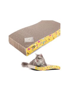  Karton Hullám Macska Kaparó Macskamentával - Vízszintes Kaparófelület Macskáknak