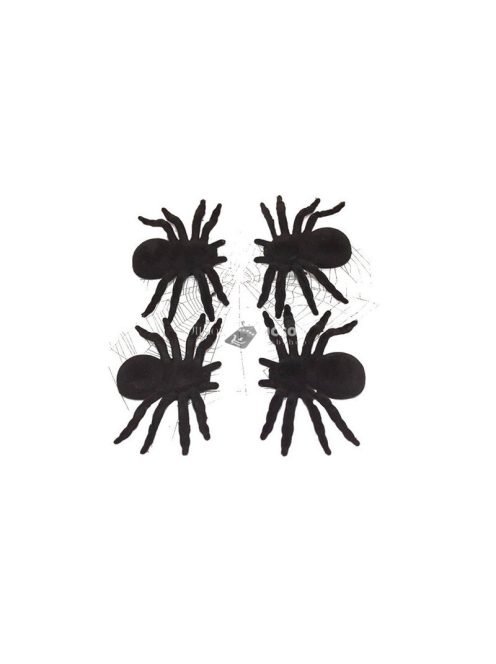 Halloween pók dekoráció 4 db - Nagy méretű rémisztő hangulatú díszítés ünnepi alkalmakra