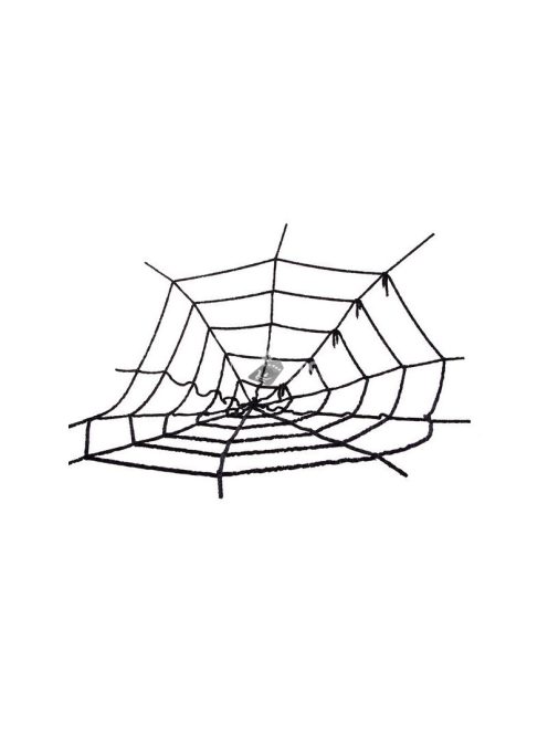 Fekete Mesterséges Nagy Pókháló Halloween Dekoráció - Beltéri és Kültéri Használatra