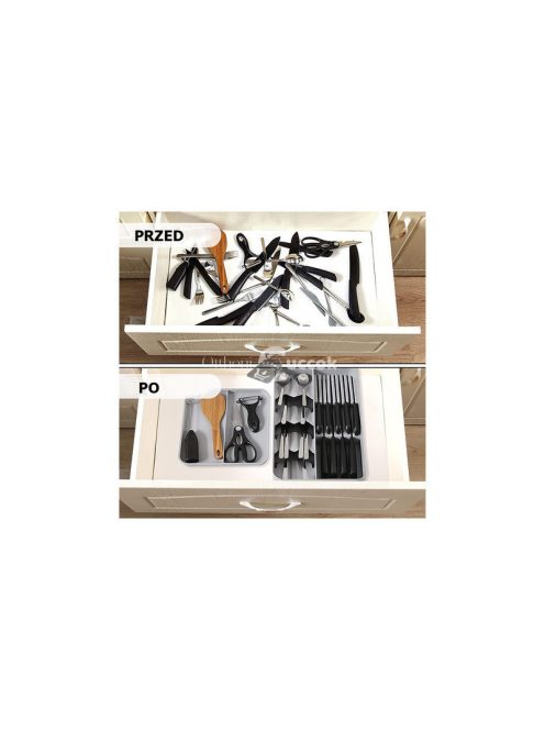 Kétszintes konyhai evőeszköztartó fiókba - praktikus evőeszköz rendező és tároló megoldás