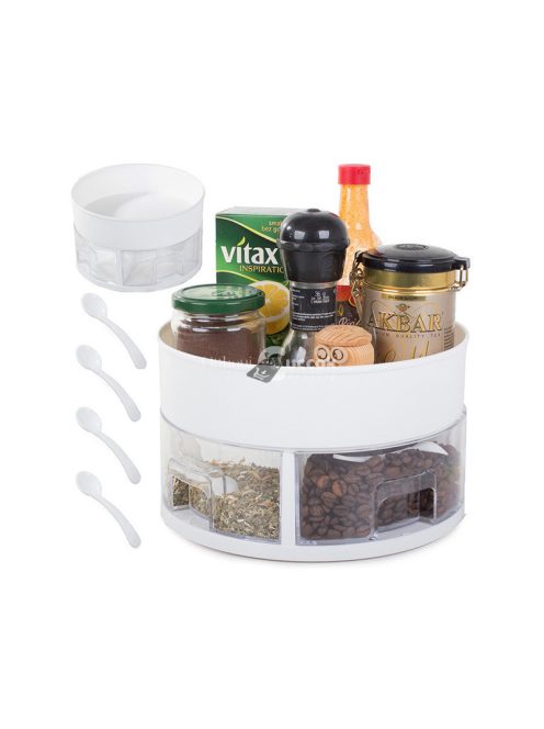 Forgatható konyhai fiók tároló szervezőrendszer - Praktikus fiókszervező forgatható rekeszekkel konyhai tároláshoz