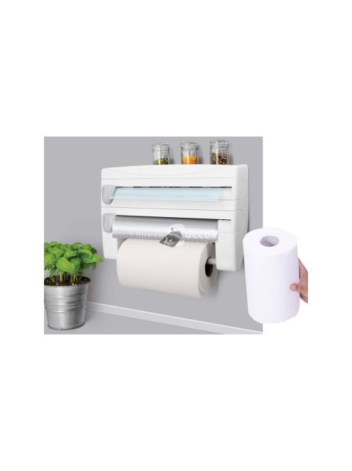 4 az 1-ben konyhai fólia és papírtartó szervező rendszer