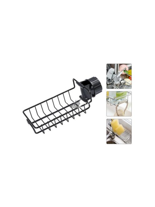 Mosogató rendező konyhai tároló kosár csapra szerelhető polc