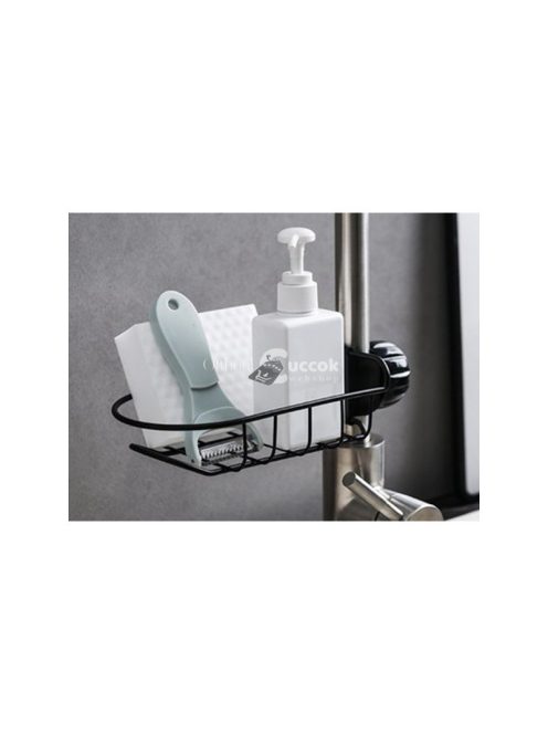 Mosogató rendező konyhai tároló kosár csapra szerelhető polc