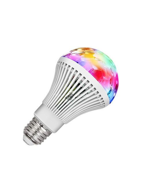 Színes LED izzó forgó E27 diszkógömb party világításra