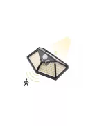 Napelemes kültéri LED lámpa 100 LED-del és alkonyat érzékelővel energiatakarékos világításhoz