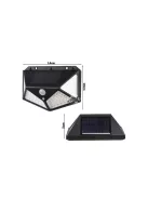 Napelemes kültéri LED lámpa 100 LED-del és alkonyat érzékelővel energiatakarékos világításhoz