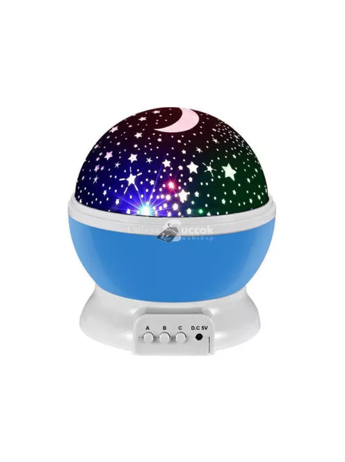 Forgatható csillagos éjszakai fényforrás gyerekszobába és hálószobába dekoratív világítótestként