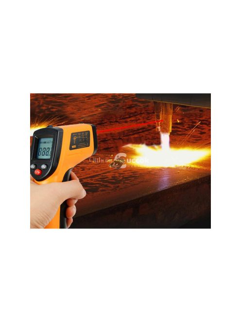 Érintésmentes lézeres hőmérő -50°C és +380°C közötti mérési tartománnyal