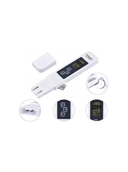 TDS EC Osmosis Vízkeménység és Hőmérséklet Mérő Készülék