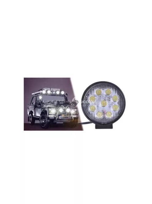 Munkalámpa halogén kör alakú 9 LED 27W nagy teljesítményű keresőfény kültéri és ipari használatra