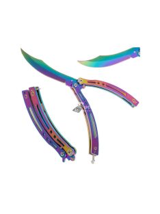   Szivárvány színű éles összecsukható pillangókés szabadtéri használatra
