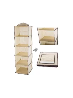   Ruhatárszervező függő polcos 5 polccal, 100 cm hosszú, praktikus tárolórendszer szekrénybe