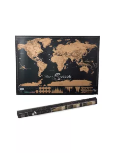   Világ Térkép Utazóknak - Részletes Fali Dekoráció 82 x 59 cm Méretben