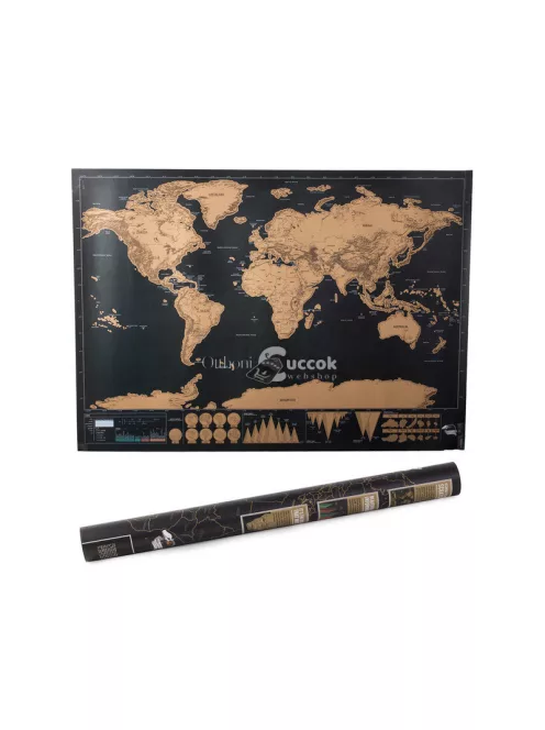 Világ Térkép Utazóknak - Részletes Fali Dekoráció 82 x 59 cm Méretben