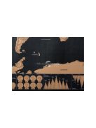 Világ Térkép Utazóknak - Részletes Fali Dekoráció 82 x 59 cm Méretben