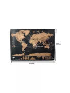 Világ Térkép Utazóknak - Részletes Fali Dekoráció 82 x 59 cm Méretben