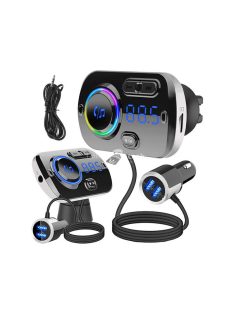   Bluetooth USB 5.0 multifunkciós FM adó 8 az 1-ben autós adapterrel és zenelejátszási funkcióval