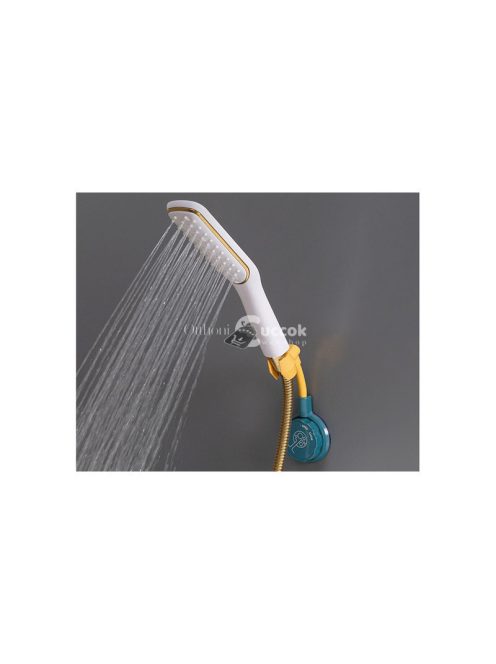 Zuhanyszett szívókorongos tartóval - fürdőszobai kiegészítő a zuhanyfej kényelmes tárolásához