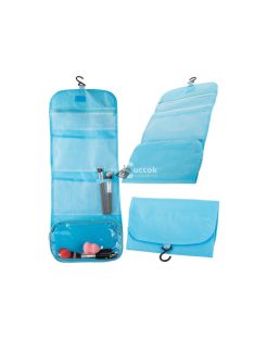   Összecsukható sminktáska függő fürdőszobai szervező akasztóval, praktikus utazási kiegészítővel