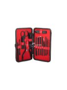 16 darabos manikűr készlet körömvágó ollóval és praktikus tároló tokban