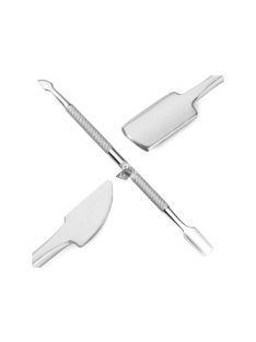   Nemesacél körömápoló spatula és kaparó eszköz hibrid manikűrhöz és pedikűrhöz