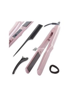   Hajegyenesítő állítható hőmérséklettel, kerámia bevonatú lapokkal a sima és fényes hajért