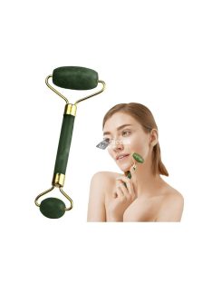   Jáde görgős arc masszírozó természetes jáde kövekkel arcápoláshoz és ránctalanításhoz, pihentető masszázs eszköz.