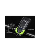 Erős LED-es kerékpáros első és hátsó lámpa beépített mérőórával és akkumulátorral 2in1