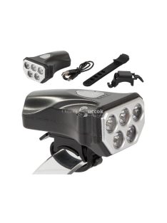   Kerékpár első lámpa 5 LED USB töltéssel - Bicikli világítás éjszakai biztonsághoz