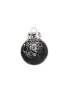 Fekete ünnepi karácsonyi gömb díszek 6cm, 24 darabos készlet dekorációhoz