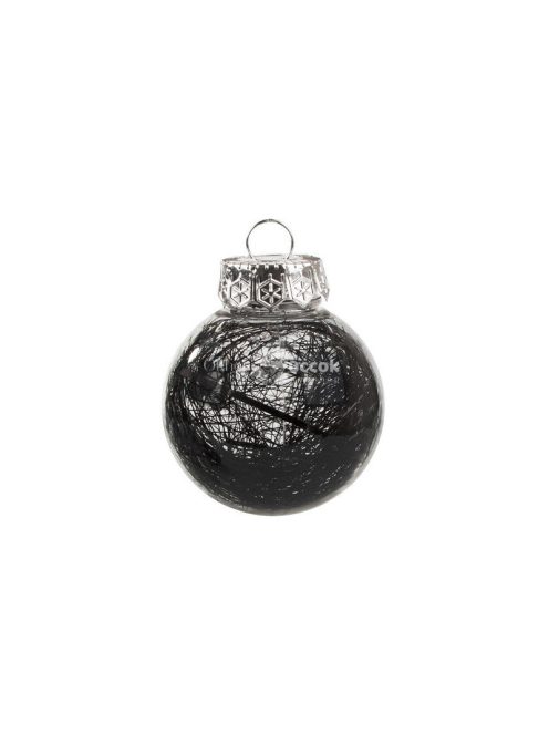 Fekete ünnepi karácsonyi gömb díszek 6cm, 24 darabos készlet dekorációhoz