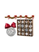 Karácsonyfadíszek 6cm-es készletben, 16 db ünnepi mintával – tökéletes karácsonyi dekorációhoz