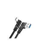 1 méteres USB-C típusú szögletes Quick Charge töltőkábel telefonhoz