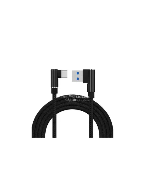 1 méteres USB-C típusú szögletes Quick Charge töltőkábel telefonhoz