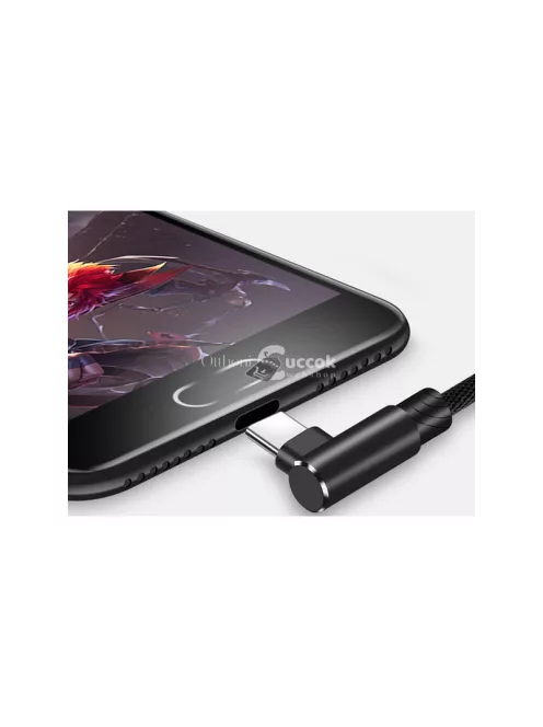1 méteres USB-C típusú szögletes Quick Charge töltőkábel telefonhoz