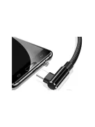 1 méteres USB-C típusú szögletes Quick Charge töltőkábel telefonhoz