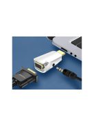 HDMI-VGA átalakító adapter hangátvitellel és 3.5mm mini jack csatlakozóval - HD felbontású multimédia eszköz kompatibilitás