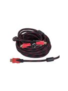 Nagysebességű HDMI 1.4 kábel 10 méter hosszú, rézvezetékes, 48 bit színmélységű, 3D és UHD támogatással.