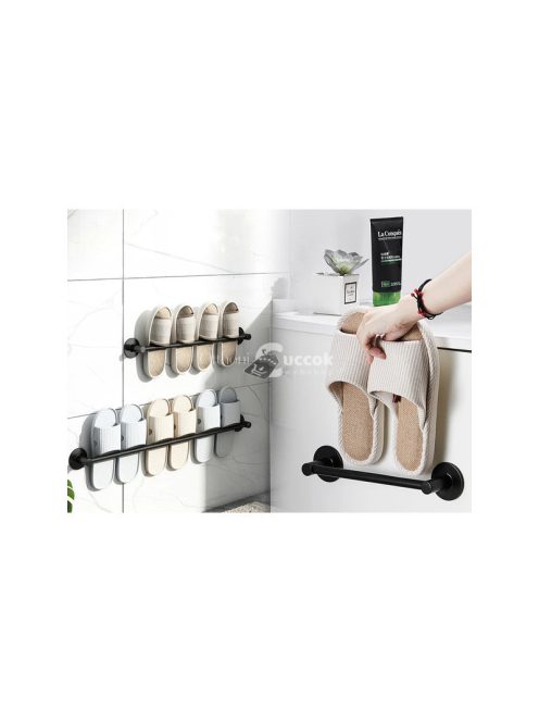 Fali fürdőszobai akasztó papucsokhoz és törölközőkhöz - Praktikus tárolási megoldás nedves helyiségekbe